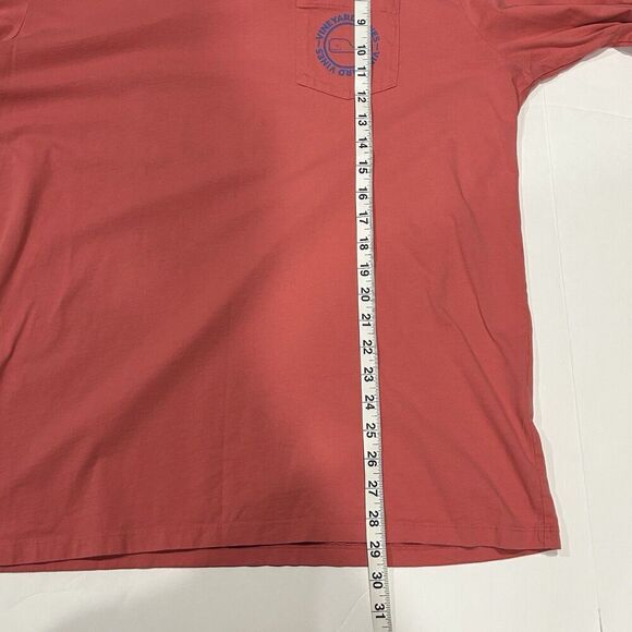 Vineyard Vines Shirt Mens L Pink Red Crewneck Long Sleeve Fish - Picture 6 of 7